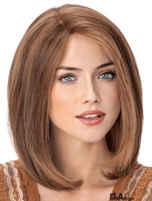 Great 12 inch Auburn Shoulder Length Without Bangs Straight Lace Wigs