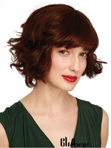 Chin Length Brown Best 10 inch Wavy Bob Wigs