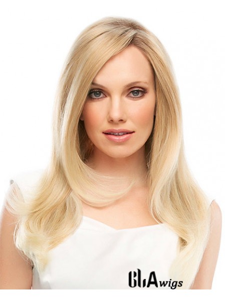 18 inch Blonde Long Layered Straight Designed Lace Wigs