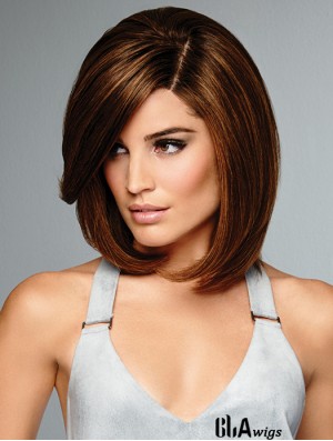 Brown 100% Hand-tied Remy Human Hair 12 inch Bob Style Wigs