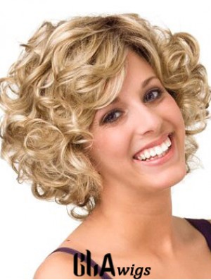 Curly Blonde Layered 10 inch Buy Human Hair Wigs