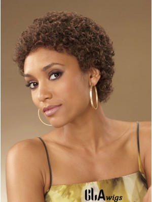 African Hair Curly Style Short Length Boycuts With Capless