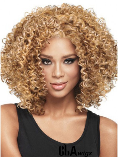 African Hair Style With Capless Kinky Style Blonde Color Shoulder Length