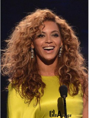 Brazilian Remy Auburn Capless Long Kinky Layered Beyonce Afro Human Hair Wigs For African American Women