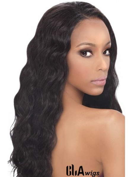 Black Wavy Human Hair With Capless Wavy Style Long Length