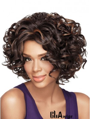 Wigs African American With Synthetic Capless Chin Length Curly Style