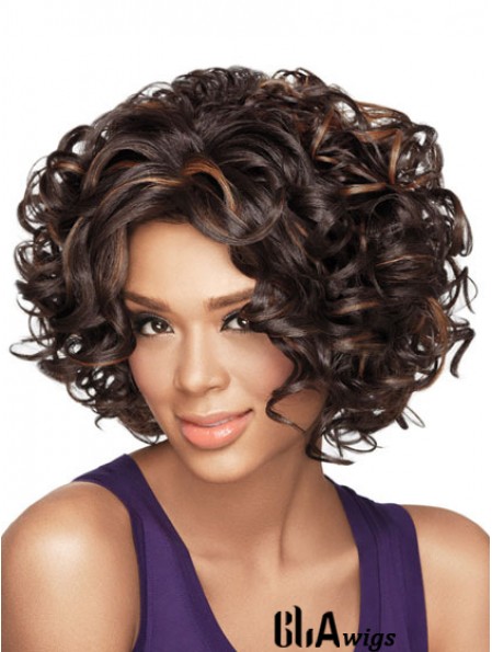 Wigs African American With Synthetic Capless Chin Length Curly Style