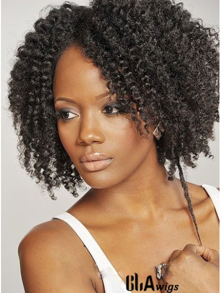 African American Human Hair Wigs Brazilian Chin Length Kinky Style