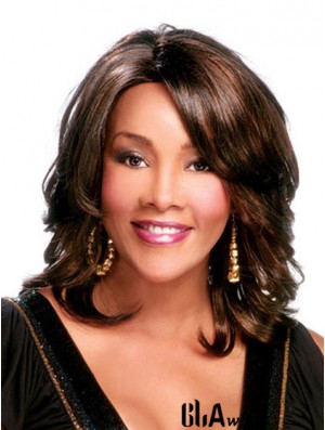 Curly Layered Shoulder Length Cheapest Brown Synthetic Wigs