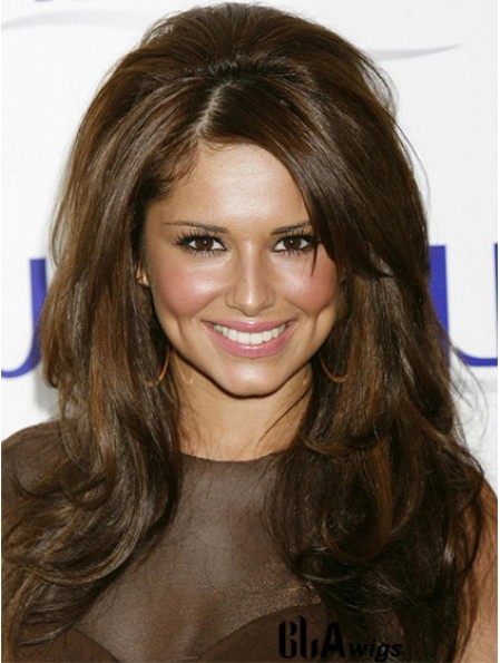 Cheryl Cole Pop Star Wig Long Length Brown Color With Bangs