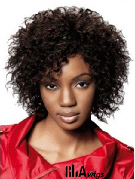 Chin Length Brown Kinky Classic Fashion African American Wigs