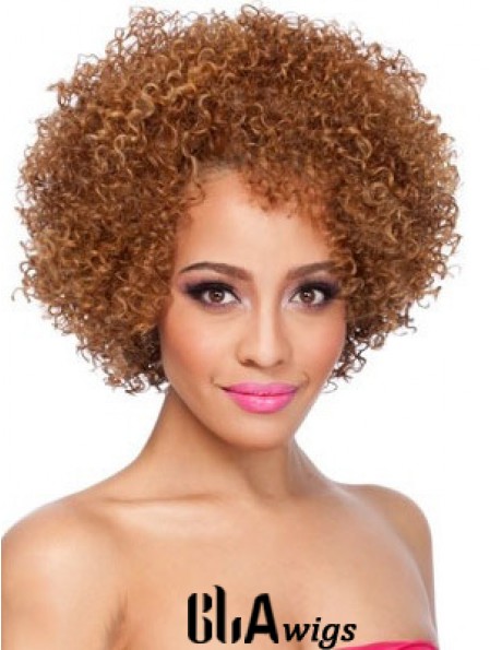 African American Afro Wigs Chin Length Kinky Style Layered Cut