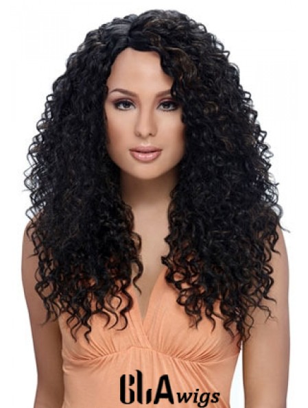 Long Black Kinky Layered Perfect African American Wigs