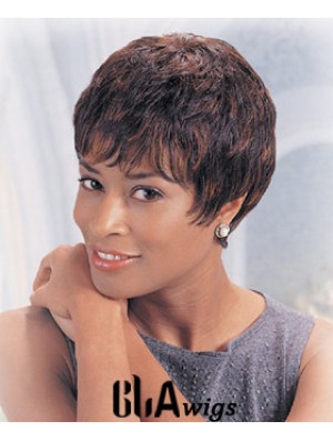 Indian Remy Boycus Short Wavy Auburn Black African Hair Low Cut