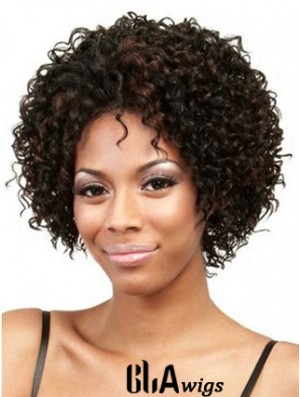 Comfortable Chin Length Kinky 10 inch Synthetic Glueless Lace Front Wigs