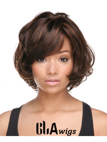 Auburn Chin Length Bobs Capless Synthetic Hair Styles For Black Woman