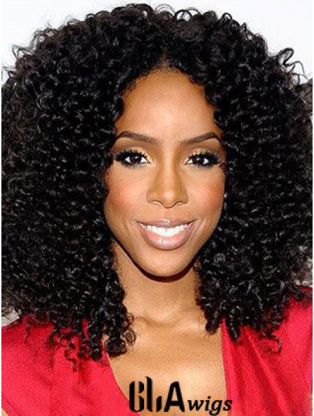 Designed 16 inch Shoulder Length Kinky Wigs For Black Women