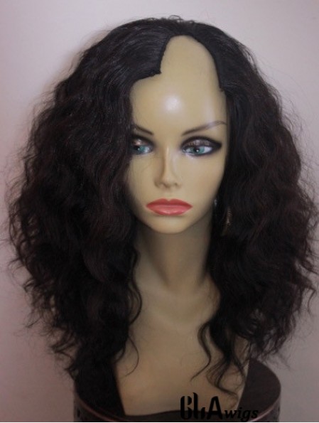 Shoulder Length Black Wavy Layered Cheap African American Wigs