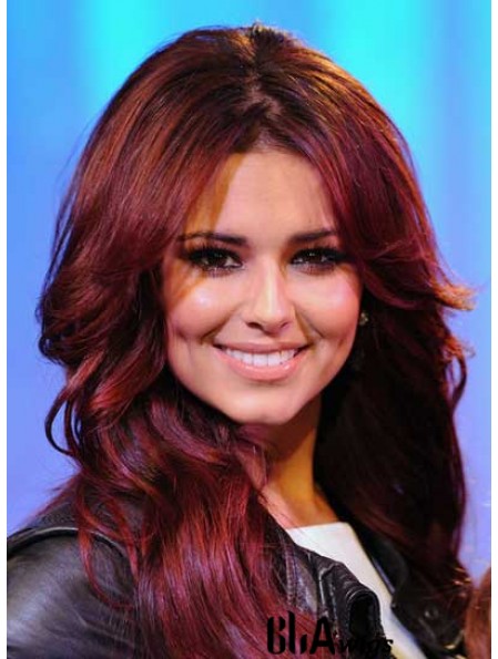 Cheryl Cole Style Wigs Red Color Long Length Wavy Style Layered Cut