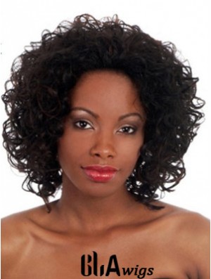Black Chin Length Synthetic Capless 14 inch Afro Kinky Wigs