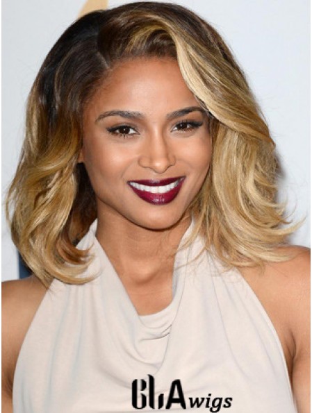 Shoulder Length Blonde Wavy Layered Perfect African American Wigs