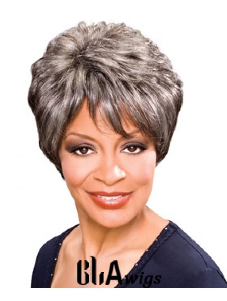 Synthetic Best Short Wavy Grey Wigs