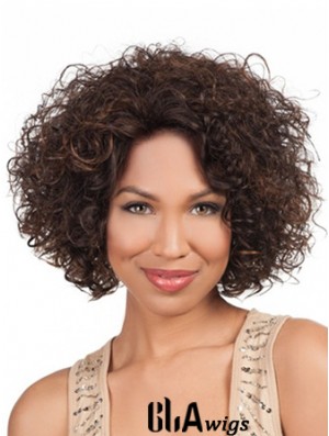 High Quality Chin Length Kinky 10 inch Synthetic Glueless Lace Front Wigs