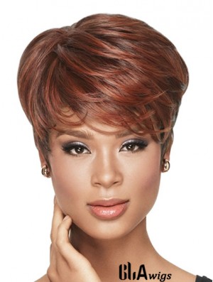 Cropped Red Wavy Boycuts Ideal African American Wigs