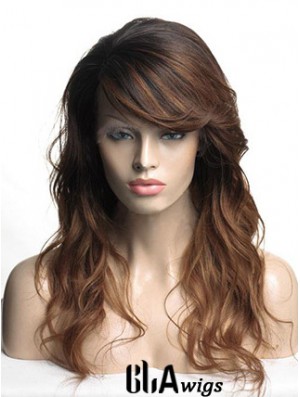 Long Brown Wavy With Bangs Cheapest African American Wigs