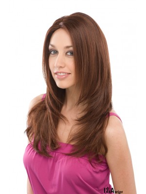 Long Auburn Layered Straight Top Full Lace Wigs