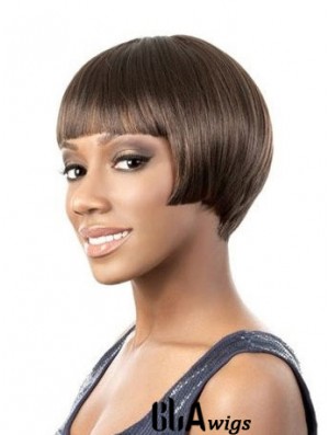 Lace Front Short Yaki Brown Amazing Bob Wigs