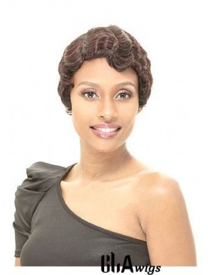 Short Brown Straight Layered Amazing African American Wigs