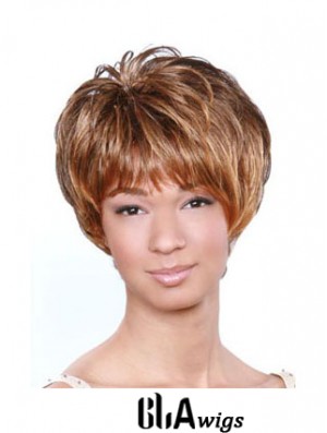 Short Brown Wavy Boycuts Popular African American Wigs