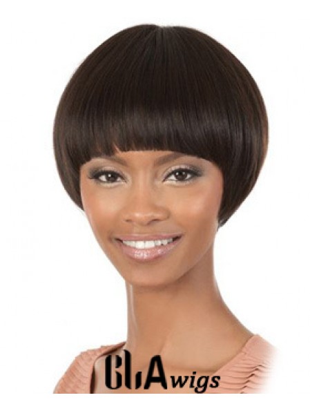 Short Brown Straight Bobs Cheapest African American Wigs