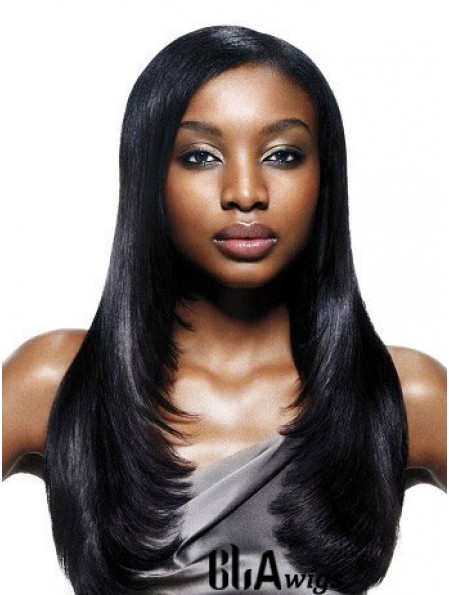 Long Black Yaki Without Bangs Best African American Wigs