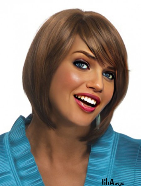 Chin Length Auburn Straight Bobs High Quality African American Wigs