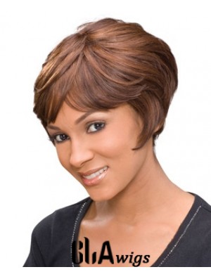 Short Auburn Wavy Layered Discount African American Wigs