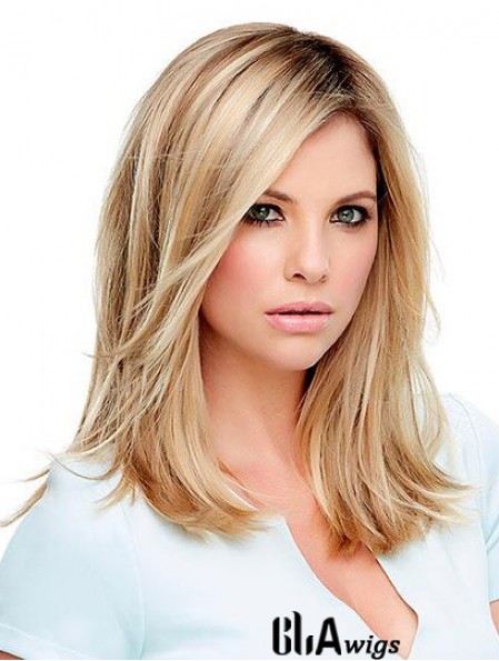 Blonde Shoulder Length Straight Lace Wigs US
