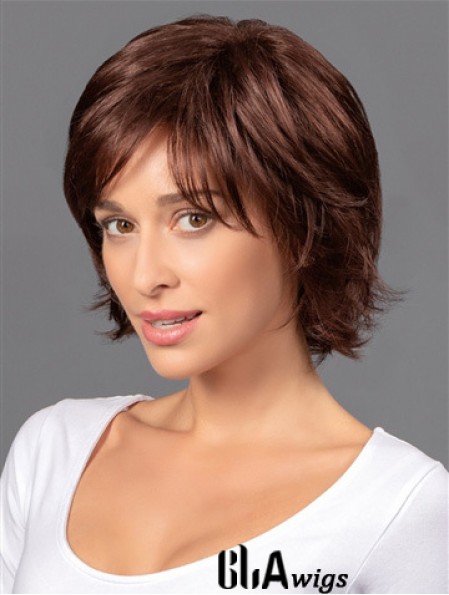 8 inch Short Cheapest Brown Wavy Bob Wigs