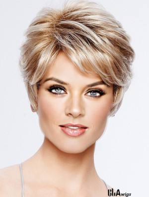 Boycuts Blonde Wavy 4 inch Cropped Synthetic Wigs