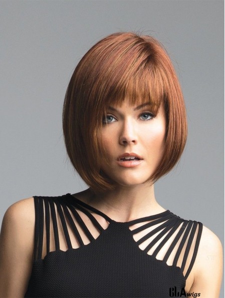 10 inch Chin Length Auburn Straight Fashionable Bob Wigs