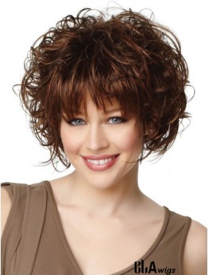 With Bangs Auburn Straight 8 inch Cropped Synthetic Wigs