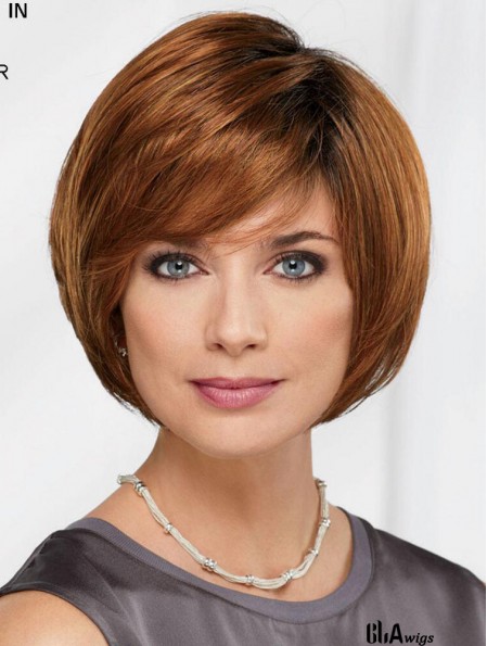 10 inch Chin Length Auburn Straight Comfortable Bob Wigs