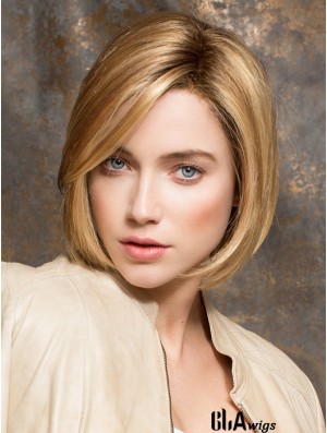 Chin Length Blonde No-Fuss 10 inch Straight Bob Wigs