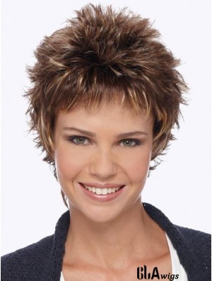 Boycuts Blonde Wavy 6 inch Short Synthetic Wigs