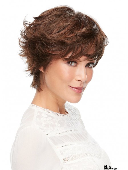 100% Hand-tied Auburn 6 inch Short Layered High Quality Classic Wigs