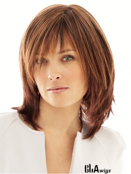 Synthetic Wigs Online UK With Monofilament Layered Cut Straight Style