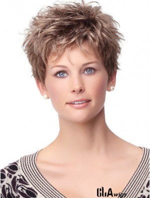 Curly Synthetic Wigs With Synthetic Capless Boycuts Curly Style