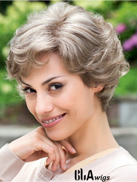 Cheap Grey Wig 100% Hand Tied Layered Cut Short Style