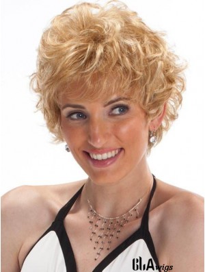 Capless Blonde 8 inch Cropped Boycuts Synthetic Wigs